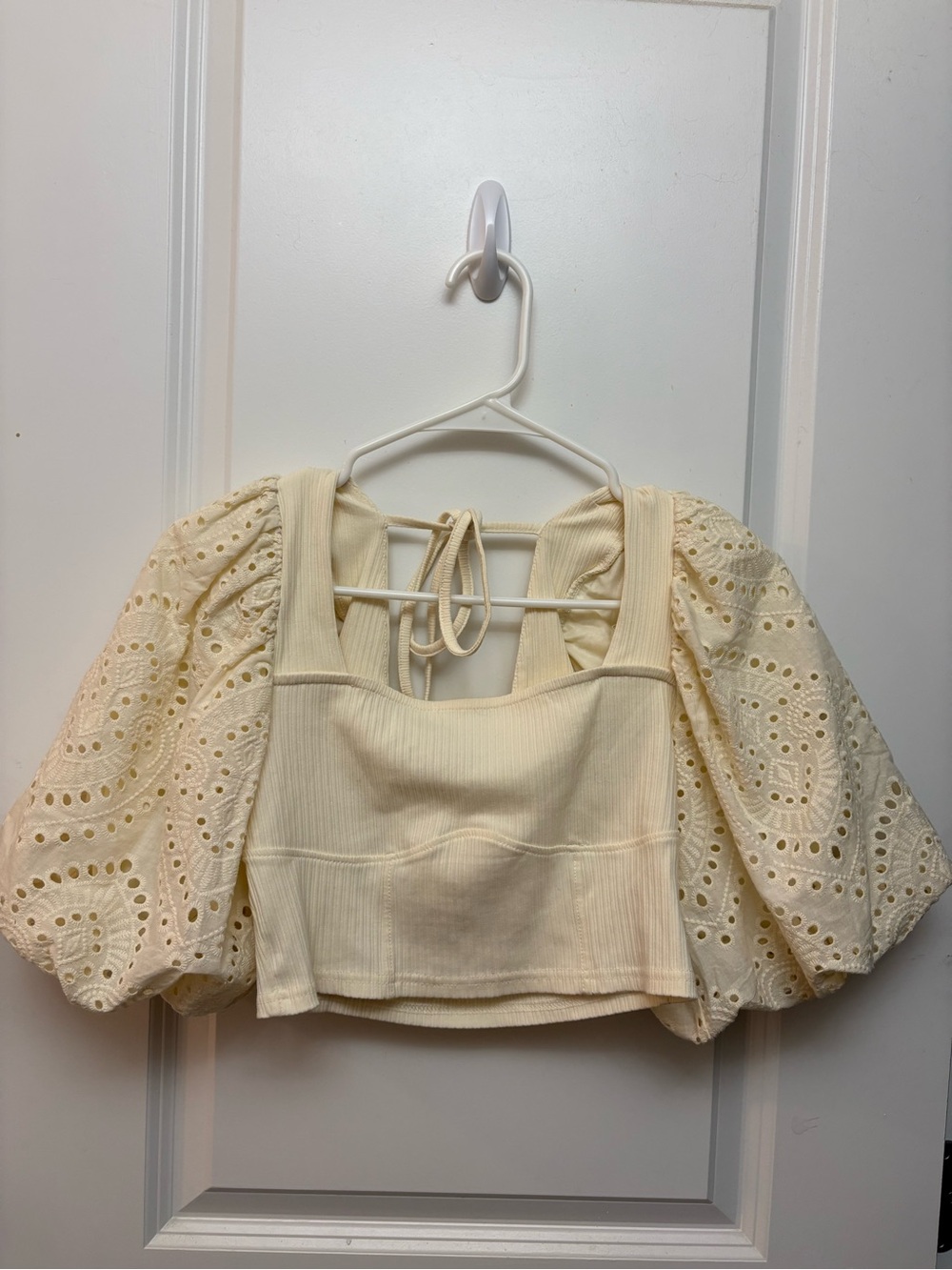 Miss Selfridge puff sleeve crop top